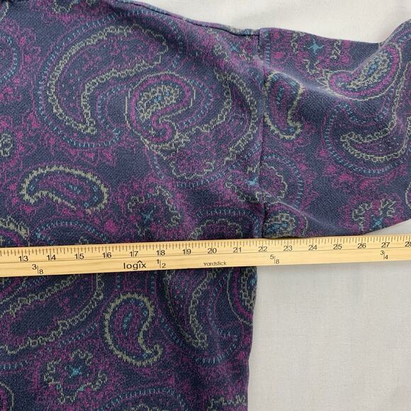 VTG 90’s Liz Wear Claiborne Sweater Womens Size Large Paisley Pattern Purple - Picture 7 of 7